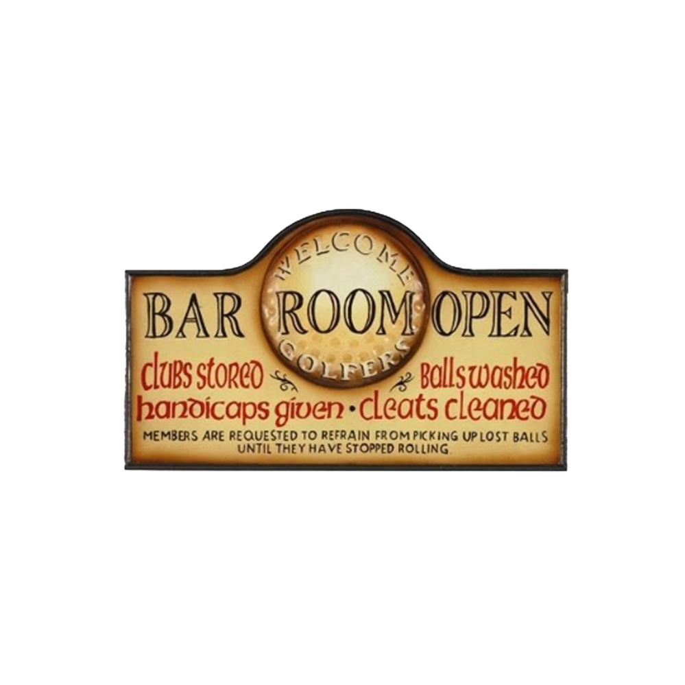 ENSEIGNE "BAR ROOM OPEN" - 13 H X 22 L X 1 P PO - ÉDITION LIMITÉE