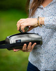 OBUT SILVER-COLOURED BAG MADE FROM NATURAL MATERIALS